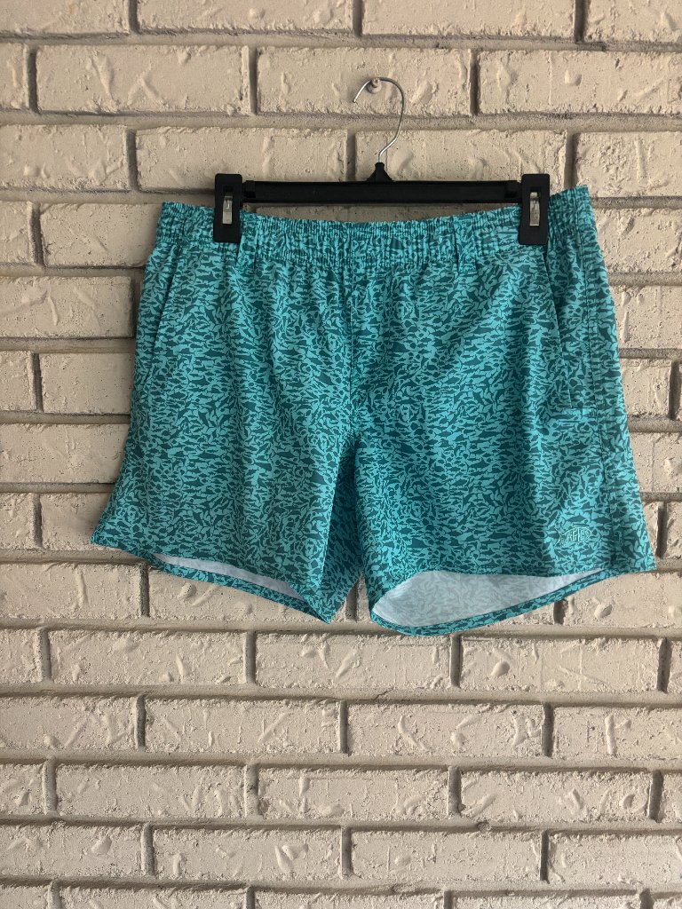 Aftco Shorts Board Short Beach Fishing Mesh Pocket Teal Women's M